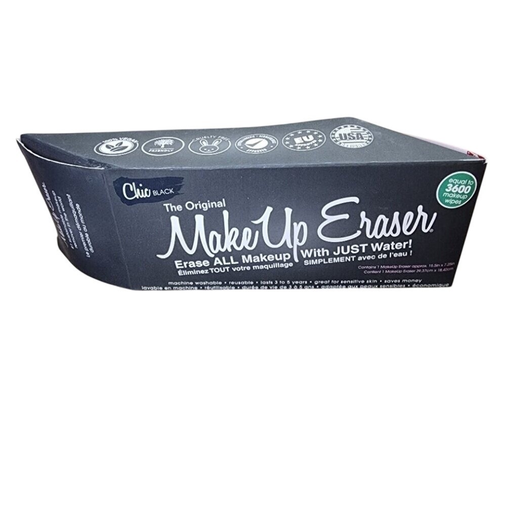 The Original MakeUp Eraser Chic Black Full Size Reusable Cloth New in Box